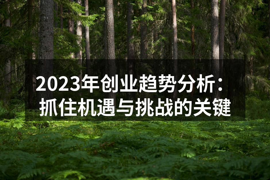 2023年创业趋势分析：抓住机遇与挑战的关键
