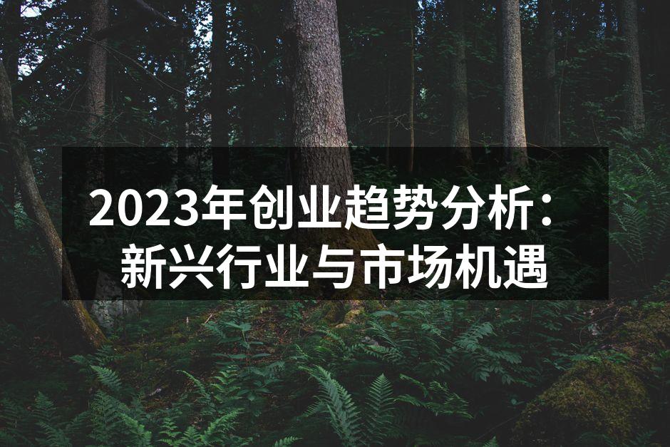 2023年创业趋势分析：新兴行业与市场机遇
