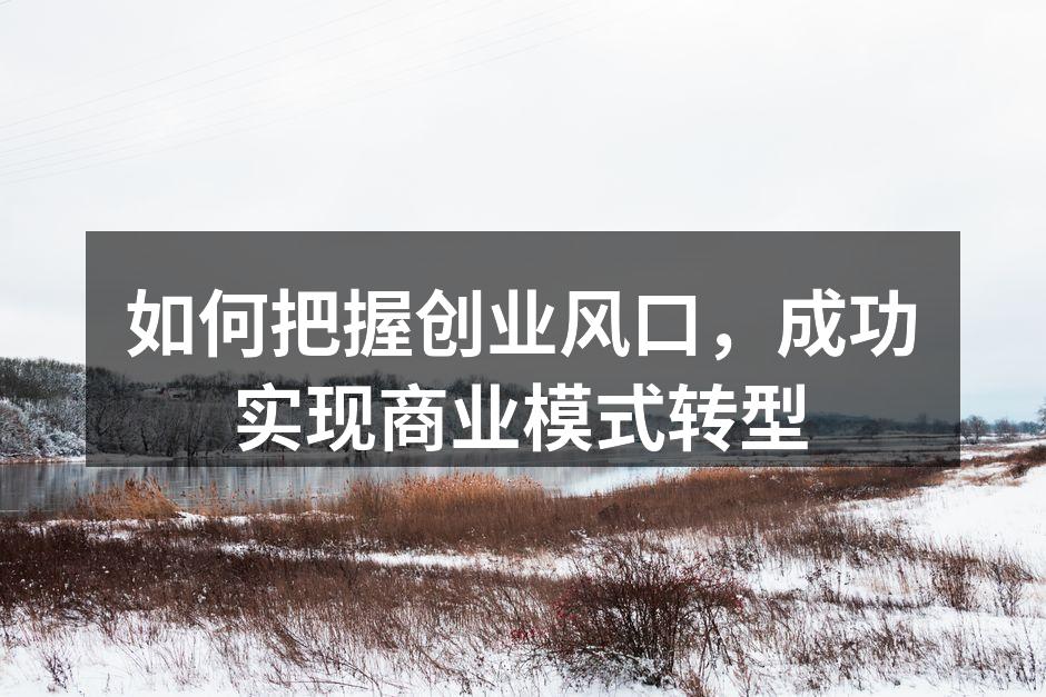 如何把握创业风口，成功实现商业模式转型